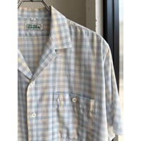 1980's "monsieur carven" plaid patterned open collar short sleeve shirt