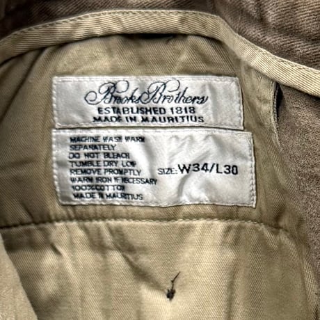 1990's-2000's "Brooks Brothers" Cotton Flannel Fabric 2tuck slacks pants