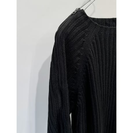 2000's Double-zipper sleeve rib knit sweater