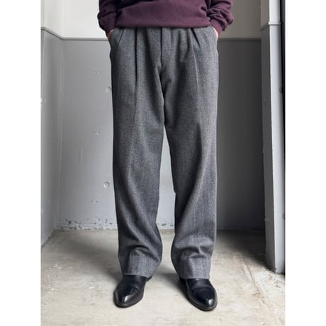 1980's-1990's ITALY MADE Wool Blend 2tuck Slacks Pants