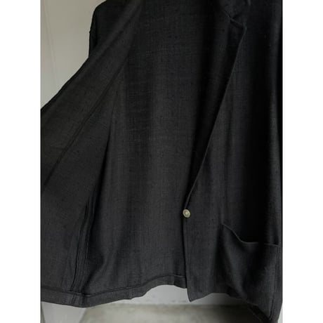 1990's Black nep silk fabric relaxing tailored jacket