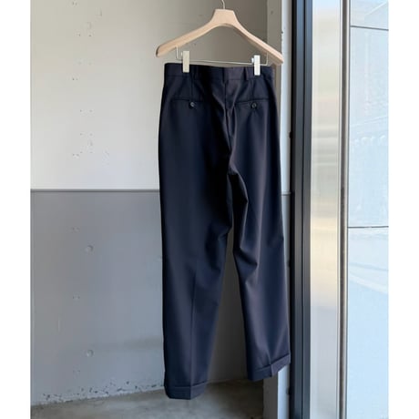 1990's USA MADE "Polo by Ralph Lauren" Navy wool fabric Intuck slacks pants