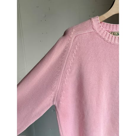 1980's-1990's "L.L.Bean" Saddle shoulder sleeve cotton knit sweater