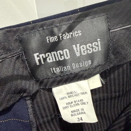 〜2000's "Franco Vessi" Windowpane pattern Inverted pleats slacks pants