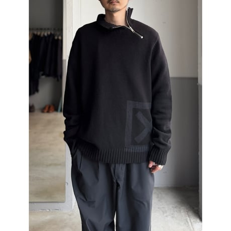 2000's "DKNY JEANS" Cashmere blend asymmetrical zipper knit sweater