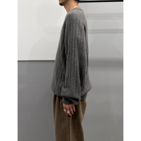 1990's-2000's Crew-necked Raglan Sleeve Cashmere Knit Sweater
