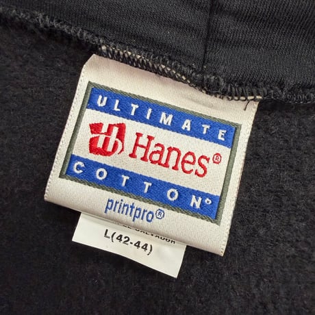 2000's "Hanes Ultimate Cotton" Black Color Full-Zip Hoodie