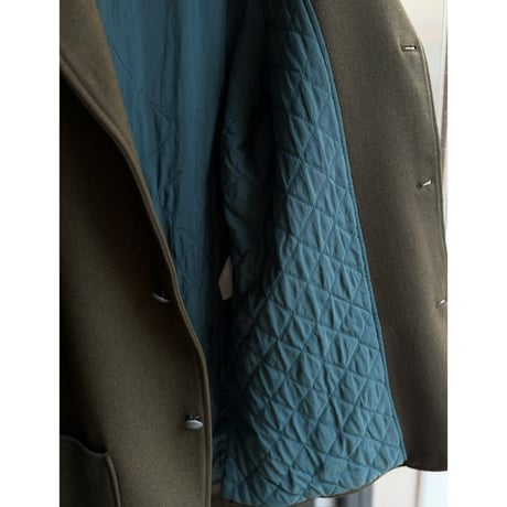 1990's "ARMANI JEANS" Wool blend four button padding jacket