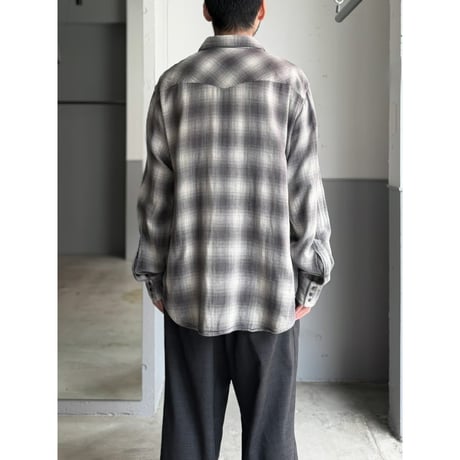"POLO RALPH LAUREN" Ombre plaid pettern cotton western shirt