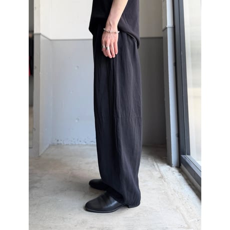 2000's "bryn WALKER" Black linen fabric wide silhouette relaxing pants
