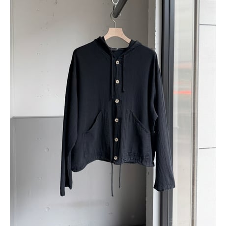 1990's Wide & Short Silhouette Cotton Hooded Shirt