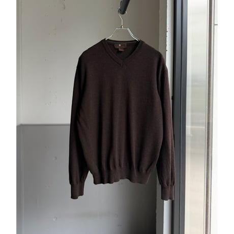 1990's-2000's ITALY MADE Extrafine merino wool V-neck knit sweater