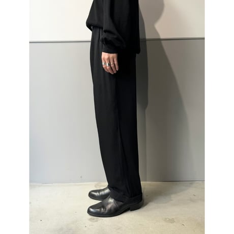 1990's USA MADE Rayon / Acetate jaquard fabric 4tuck slacks pants
