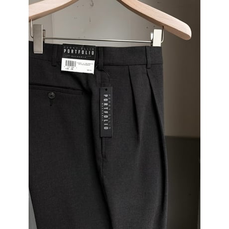 (Dead Stock) 2000's "PERRY ELLIS PORTFOLIO" Viscose blend 2tuck slacks pants