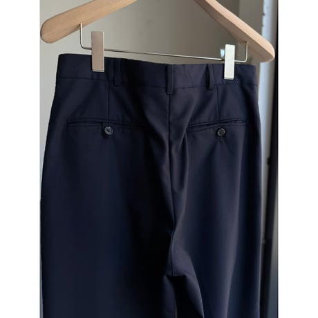 1990's USA MADE "Polo by Ralph Lauren" Navy wool fabric Intuck slacks pants