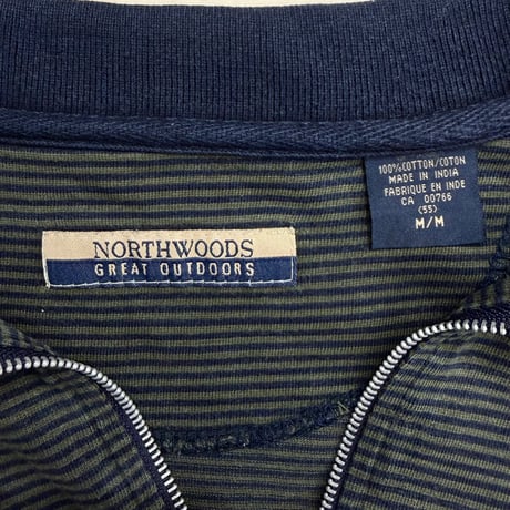 1990's Half zip stripe patterned pullover shirt