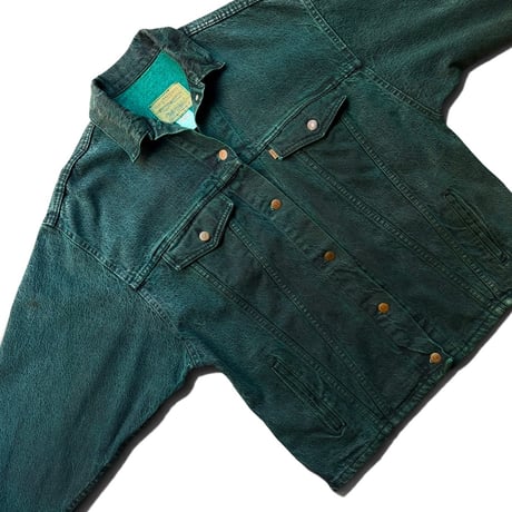 1980's "Levi's 77934" USA MADE Garment dyed green 4pocket denim jacket