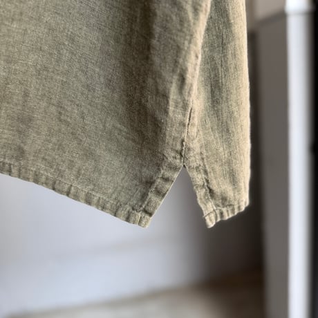 2000's "FLAX" Linen fabric pullover short sleeve shirt