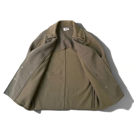 〜1990's Wool × Ribbed Jersey Switching Fabric Design Loop Collar Jacket