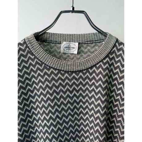 1990's ITALY MADE Cotton Blend Geometric Pattern Knit Sweater