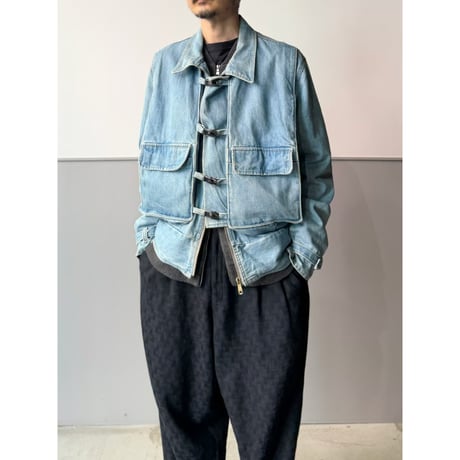 1980's-Early 1990's CANADA MADE Denim hook jacket with gusset pocket