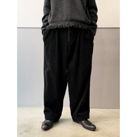1990's-2000's Wide-wale corduroy wide silhouette 2tuck slacks pants