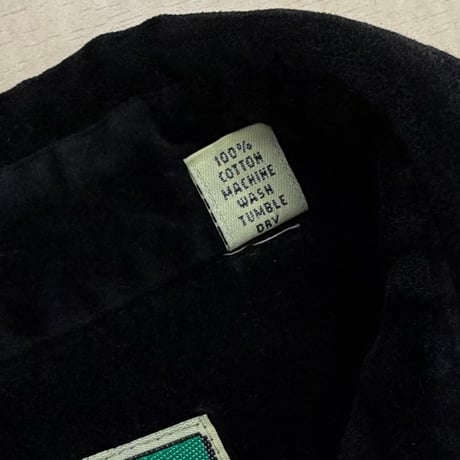 1980's-1990's Black cotton velvet long sleeve shirt