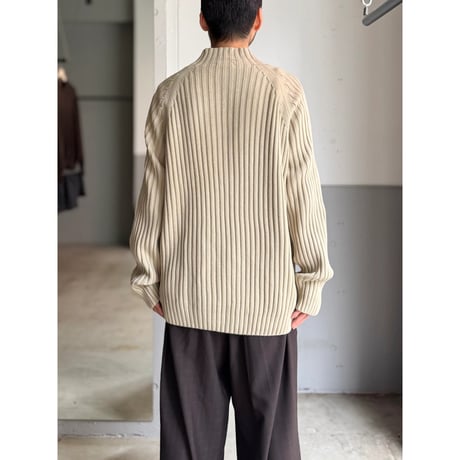 2000's〜 Asymmetrical zipper design rib knit sweater