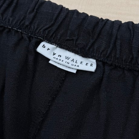 2000's Black Linen Fabric Extra Wide Silhouette Relaxing Pants