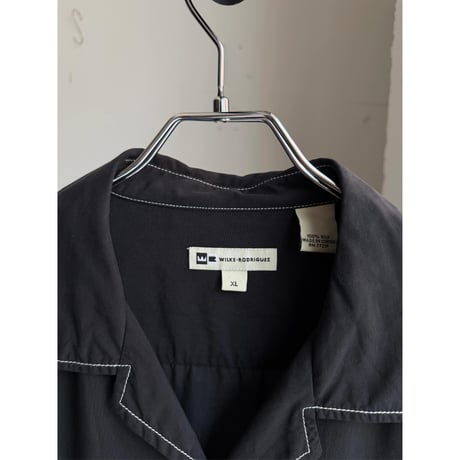 2000's〜 Silk fabric open collar short sleeve shirt