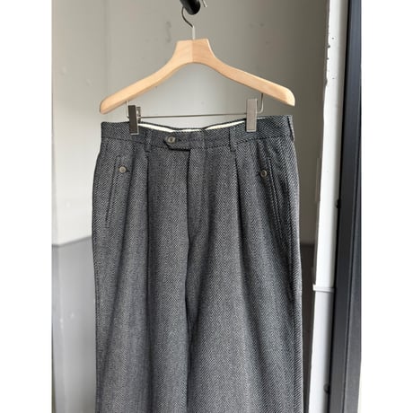 1980's-1990's ITALY MADE Wool Blend 2tuck Slacks Pants