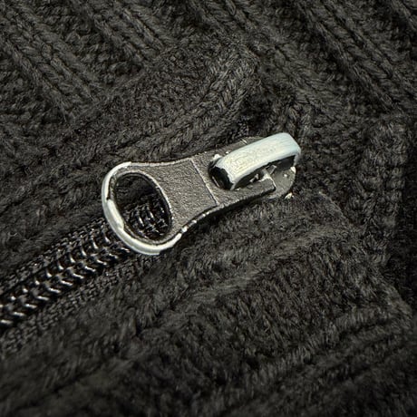 2000's Double-zipper sleeve rib knit sweater