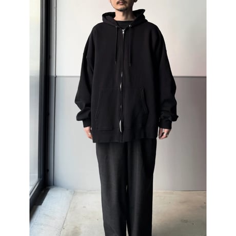 2000's "Hanes Ultimate Cotton" Black Color Full-Zip Hoodie