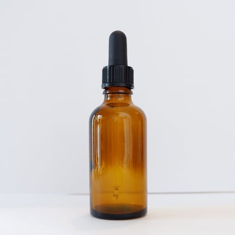 スポイトキャップ付遮光ガラス瓶　茶色　50ml