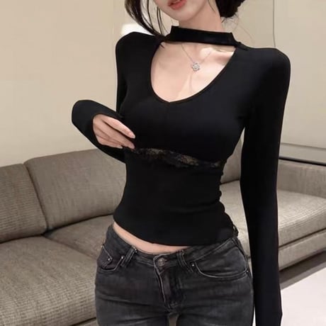 Lacy Ribbon Top 2色