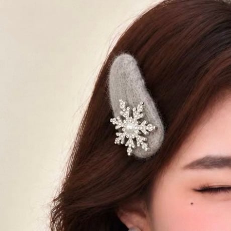 Fuzzy Bijou Hair Pin 6種