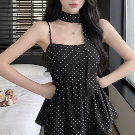 Dot Charm Peplum Top 3色