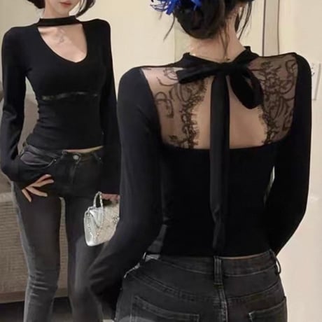 Lacy Ribbon Top 2色