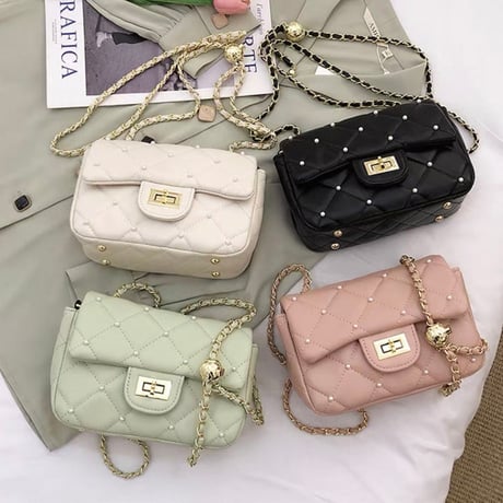 Pearl Quilt Chain Bag 4色