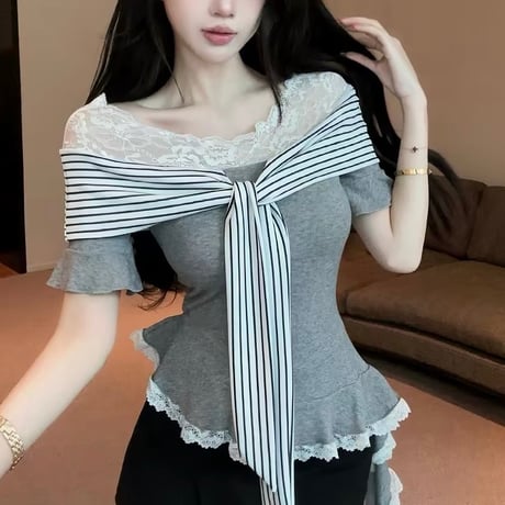 Marina Ribbon Lace Top 3色