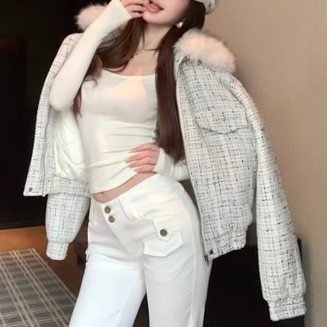 Fur Collar Tweed Jacket