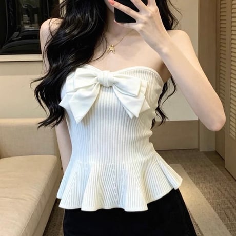 Bow Charm Top 3色