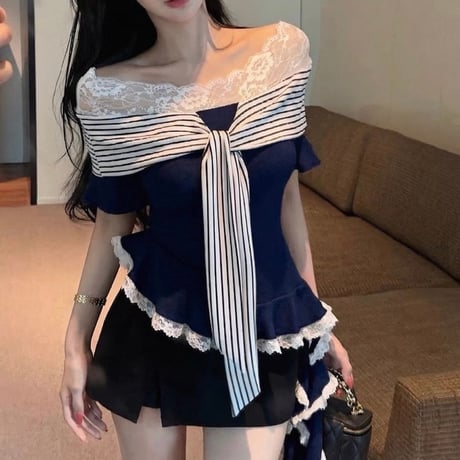 Marina Ribbon Lace Top 3色