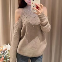 Bijou Shoulder Knit Top 2色