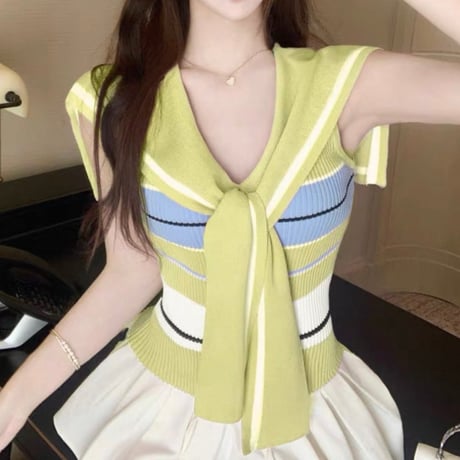 Marine Ribbon Top 3色