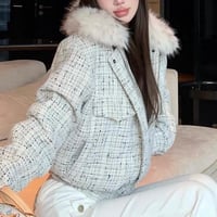 Fur Collar Tweed Jacket