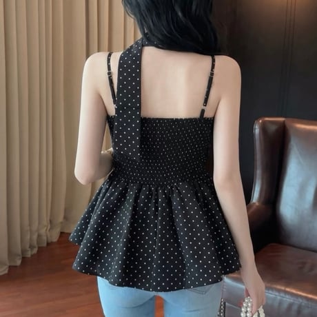 Dot Charm Peplum Top 3色