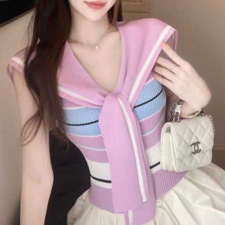 Marine Ribbon Top 3色