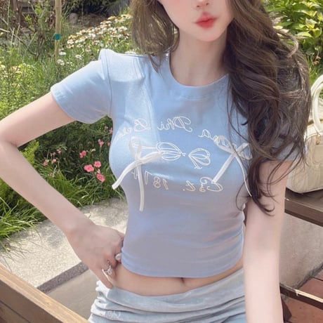 Twin Ribbon Tee 4色