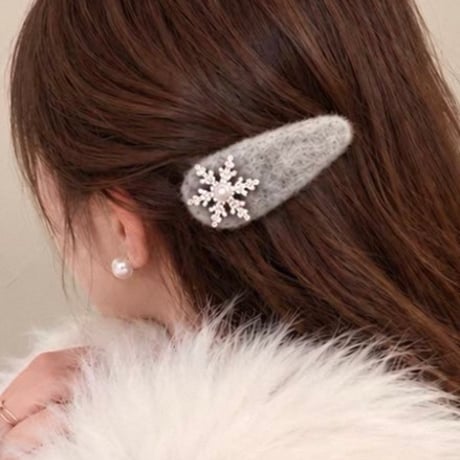 Fuzzy Bijou Hair Pin 6種